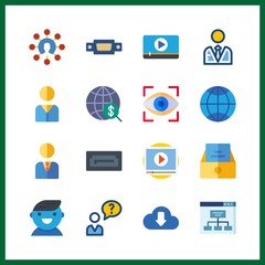 16 interface icon. Vector illustration interface set. download and internet icons for interface works
