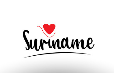 Suriname country text typography logo icon design