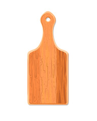 Wooden cutting board on a white background
