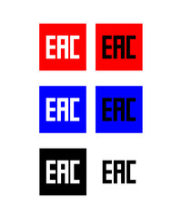 Set icon. EurAsian Conformity sign