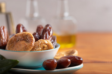 figs and dates in a bowl