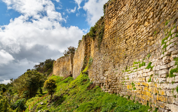The Kuelap fortress in the Andes mountains Peru