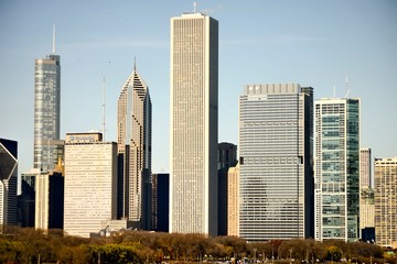 Fototapeta na wymiar Chicago Skyline in November