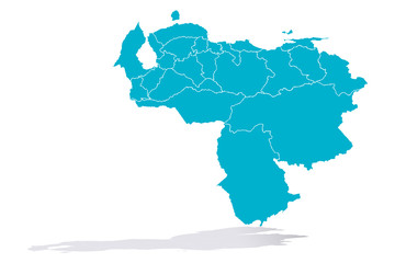 Mapa azul de Venezuela. © Gabrieuskal