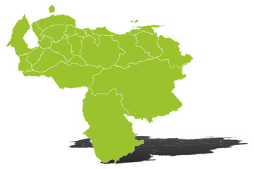 Mapa verde de Venezuela. © Gabrieuskal