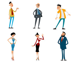 Set of fashionable funny characters