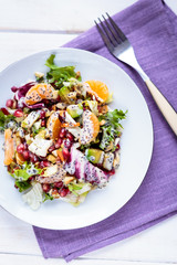 Salad with  tangerines and avocado