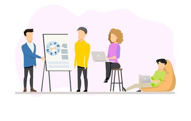 Man Doing Presentation for Group on Coworking