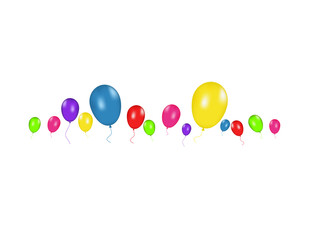 Color composition of vector realistic balloons isolated on white background. Balloons isolated. For Birthday greeting cards or other designs