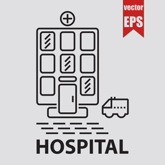 Hospital icon.Vector illustration.