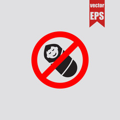 Prohibition baby icon.Vector illustration.