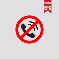 Prohibition phone icon.Vector illustration.