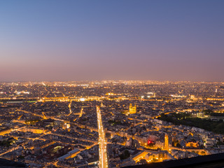 Night view of the famous Eiffel Tower