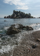 Fototapeta na wymiar Isola Bella in Taormina in Sicily, famous beautiful island