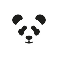 Cute panda face. Vector icon or logo design