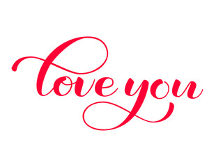Love you lettering. Vector illustration