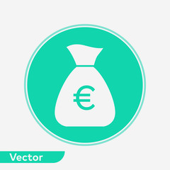 Money bag vector icon sign symbol