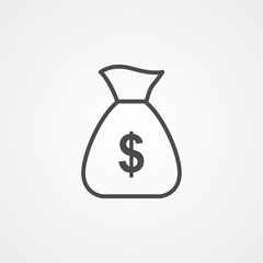 Money bag vector icon sign symbol