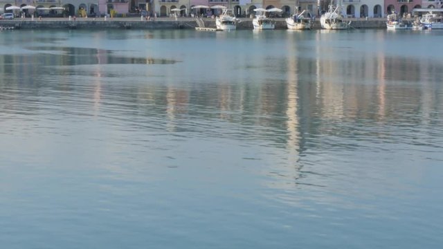 Port Area, Harbour and town as backdrop, Oneglia, Imperia, Province of Imperia, Liguria, Italy, Europe 