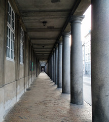 long corridor with columns