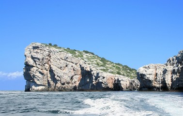 Fototapeta na wymiar cliffs in N.P. KOrnati, Croatia