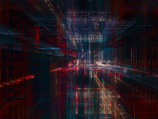 Abstract background. Digital data visualization. 3D illustration based on fractal graphics.