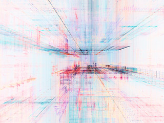 Fototapeta premium Abstract background. Digital data visualization. 3D illustration based on fractal graphics.