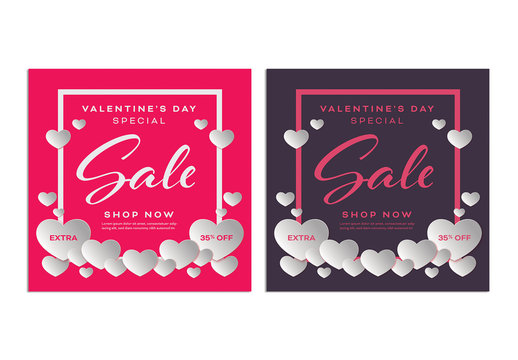 Valentine's Day Sale Social Media Post Layout