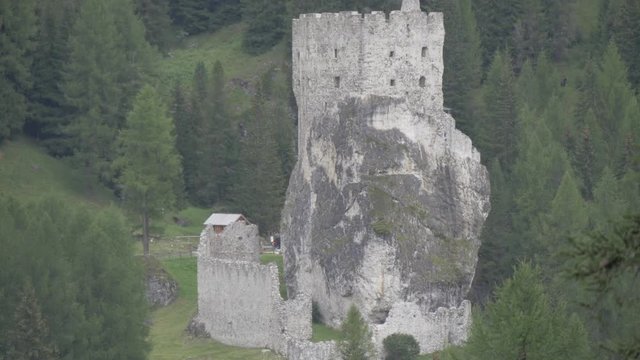View of Castello di Andraz, Province of Bolzano, Dolomites, Italy, Europe