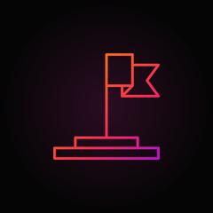 Flag vector colorful icon or logo element in outline style on dark background