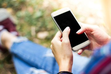 Woman text messaging 