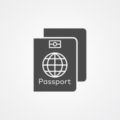 Passport vector icon sign symbol