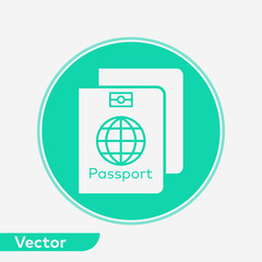 Passport vector icon sign symbol