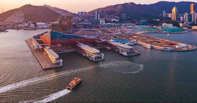 air view of passenger terminal in nanshan shenzhen china