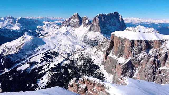 Mountains Seceda Italy snow winter 4k video UHD