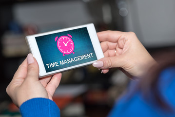 Time management concept on a smartphone