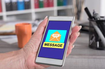 Message concept on a smartphone