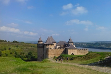 Panoramic view of the Khotyn fortress on the river Dniester, Ukraine