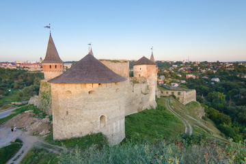 Fototapeta na wymiar Panoramic view of the old fortress in Kamyanets-Podilsky, Ukraine