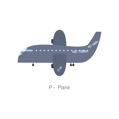 Plane illustration for alphabet book