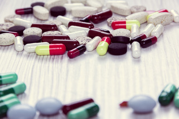 colorful pills on a white