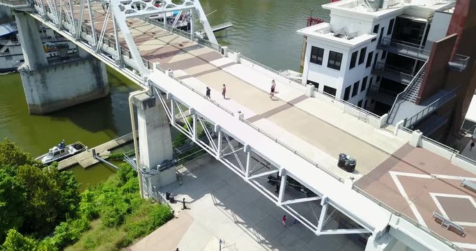 Downtown Nashville, The General Jackson, And The Cumberland River Drone Footage