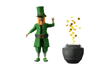 Leprechaun for st patricks day render 3d