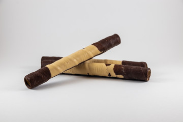 barquillos con chocolate