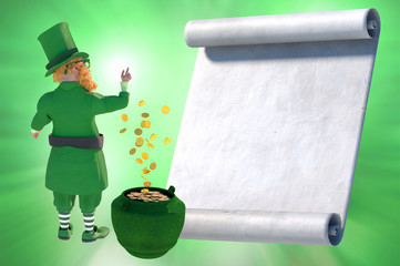 Leprechaun for st patricks day render 3d