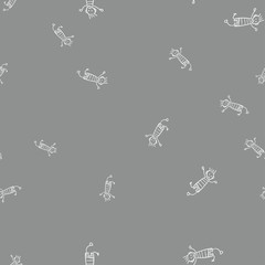 Kids seamless pattern in doodle style.