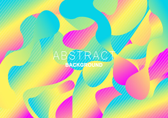 abstract colorful background. yellow, pink, blue gradient. waves, drops, shapes. psychedelic vector illustration.