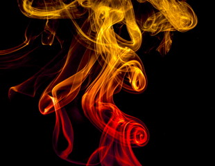 Obraz premium Colored smoke on black background