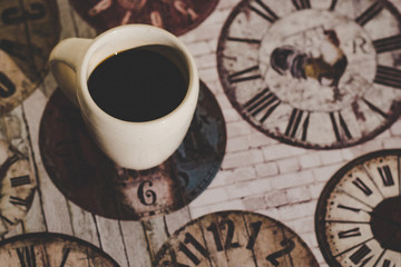A wonderful morning coffee on a decorative background
