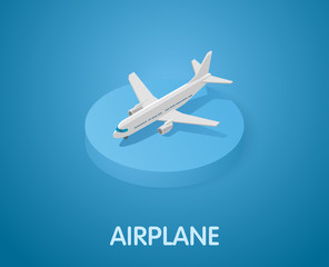 Airplane isometric icon. Vector illustration. 3d concept